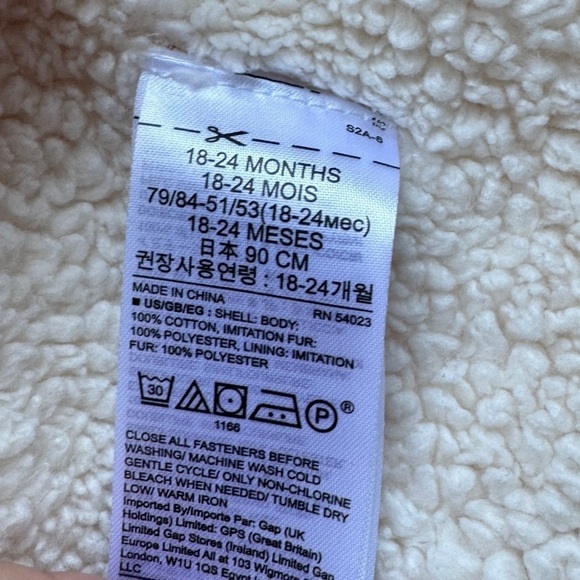 Baby Gap Pink Cream Knit Popcorn Bear Ear Hoodie Button Down Cardigan 18-24 M - Picture 13 of 13